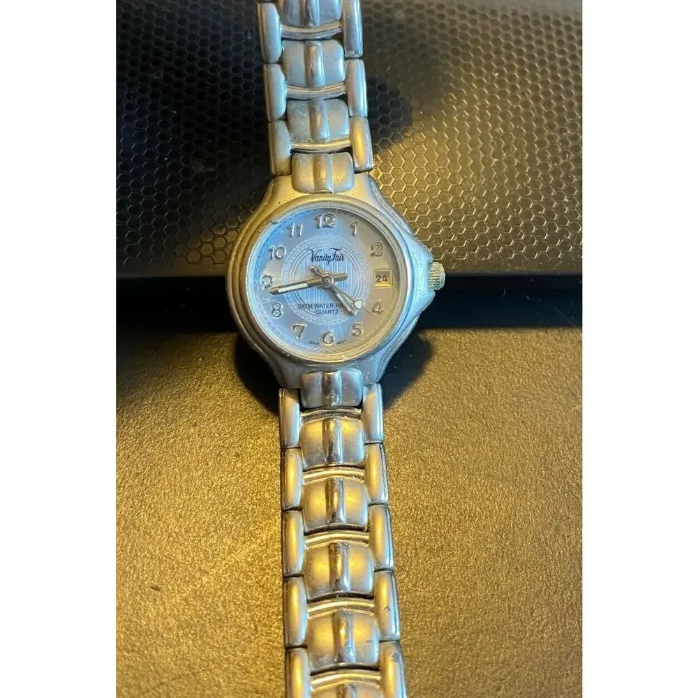 Women's Vanity Fair Watch, Silver Tone with Date, Link Band, New Battery